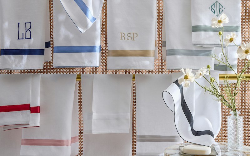 Matouk Lowell Guest Towels Scarlet