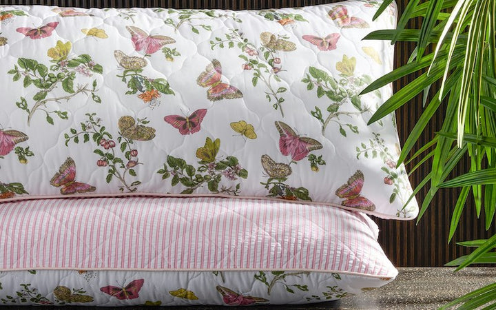 Matouk Schumacher Reversible Pillow Collection Baudin Pink/Matteo Peony