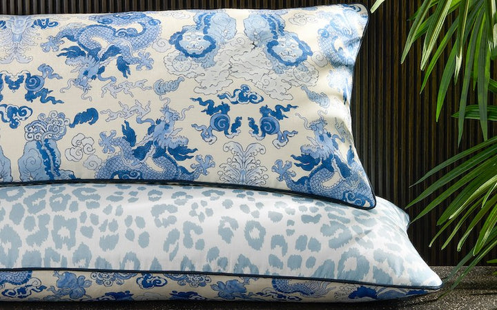 Matouk Schumacher Reversible Pillow Collection Magic Blue/Iconic Sky