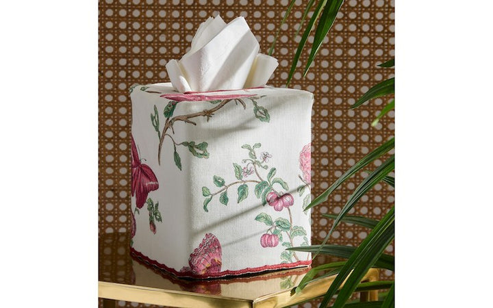 Matouk Schumacher Baudin Butterfly Linen Tissue Box Cover