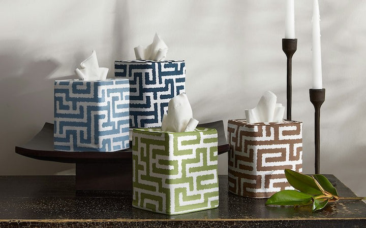 Matouk Schumacher Gabriel Tissue Box Cover Mocha
