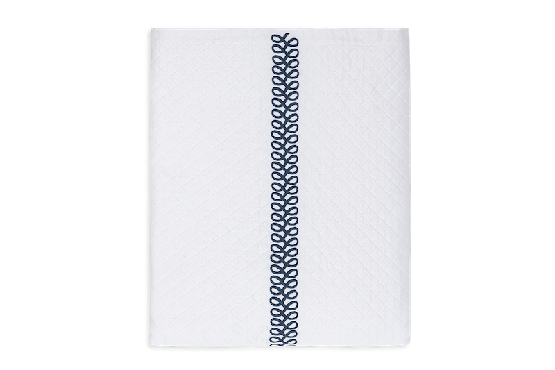 Matouk Schumacher Astor Braid Matelasse Indigo