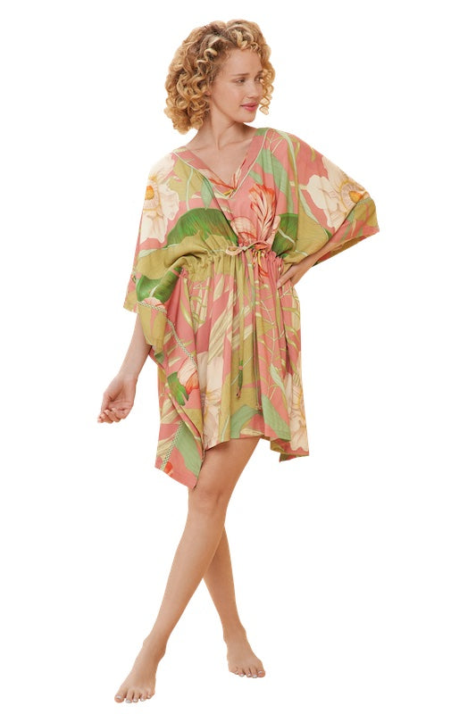 Delicate Tropical Beach Cover Up in Candy