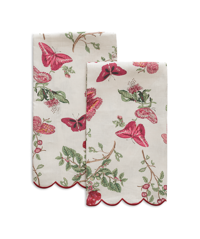 Matouk Schumacher Baudin Butterfly Linen Guest Towels