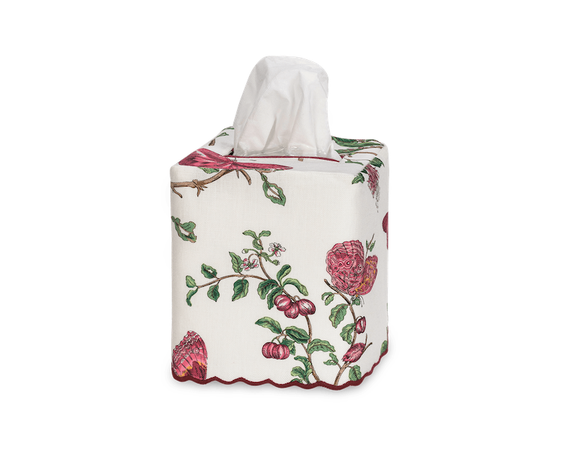 Matouk Schumacher Baudin Butterfly Linen Tissue Box Cover