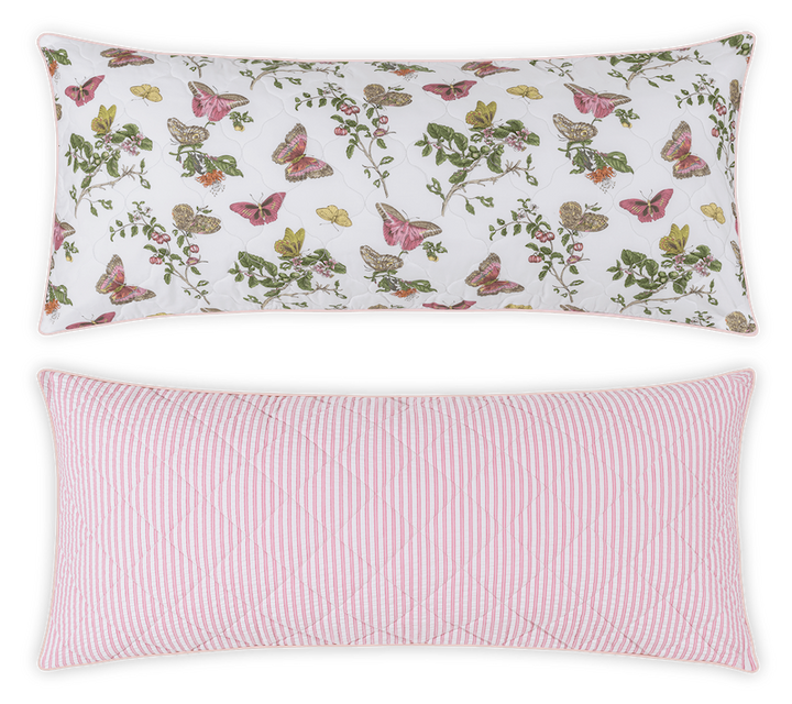 Matouk Schumacher Reversible Pillow Collection Baudin Pink/Matteo Peony