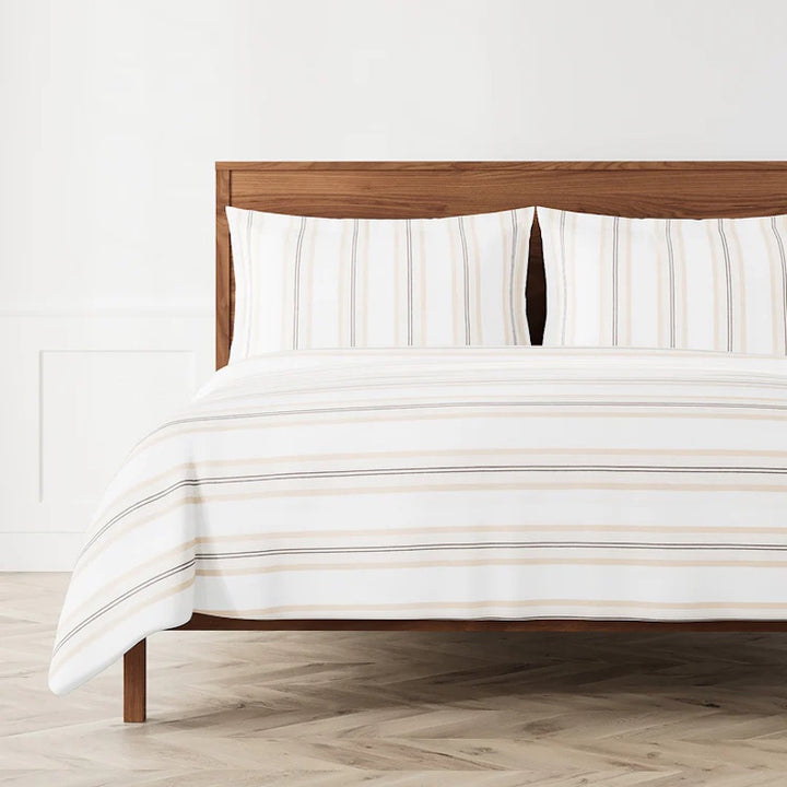 Beach Stripe Ivory Sand Duvet Set
