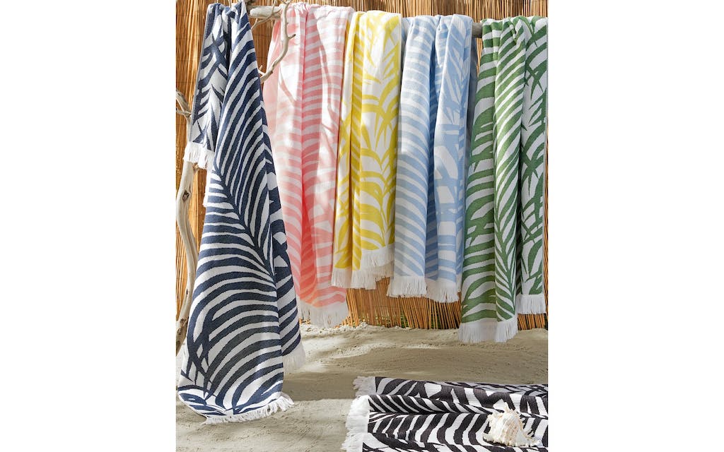 Matouk Schumacher Zebra Palm Beach Towel Jungle