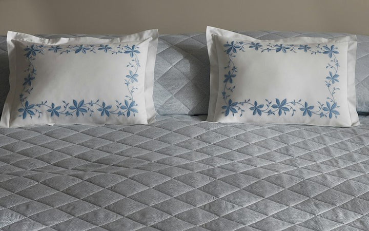 Matouk Jasper Quilt Steel Blue