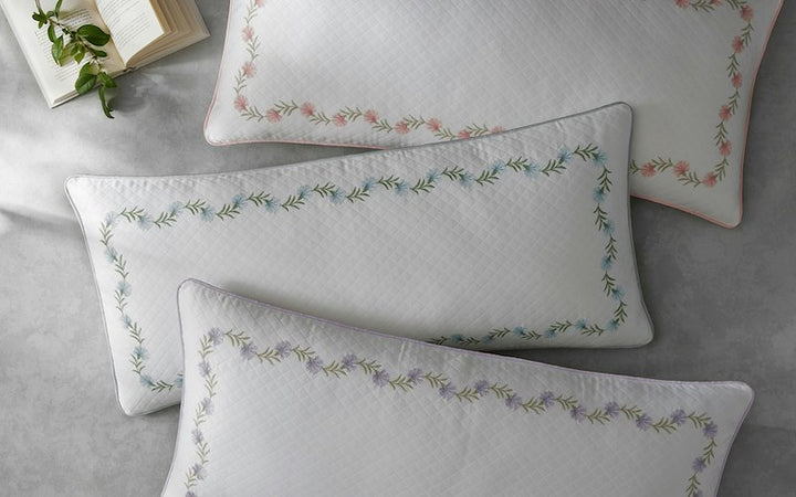 Matouk Daphne Matelasse Lumbar Pillow Cover Bluebell