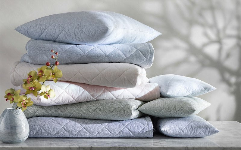 Matouk Jasper Quilt Hazy Blue