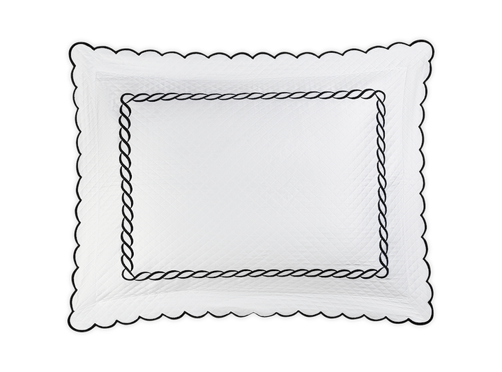 Matouk Classic Chain Scallop Matelasse Black