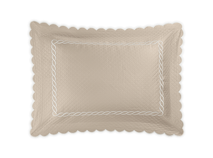 Matouk Classic Chain Scallop Matelasse Dune