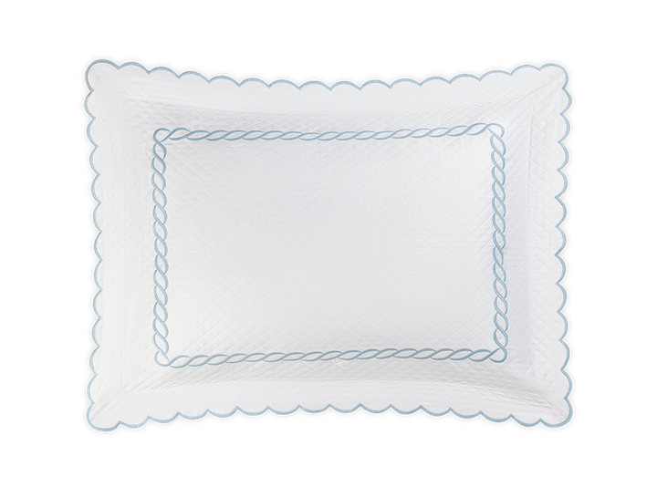 Matouk Classic Chain Scallop Matelasse Light Blue