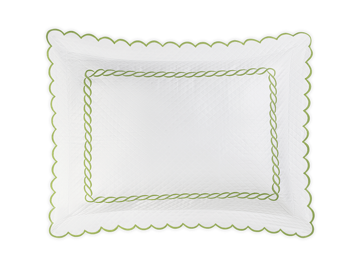 Matouk Classic Chain Scallop Matelasse Spring Green