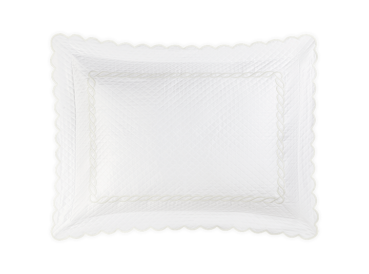 Matouk Classic Chain Scallop Matelasse White
