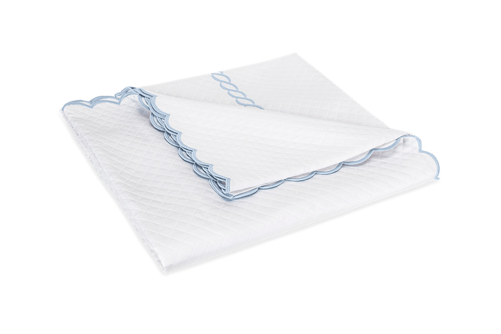 Matouk Classic Chain Scallop Matelasse Light Blue