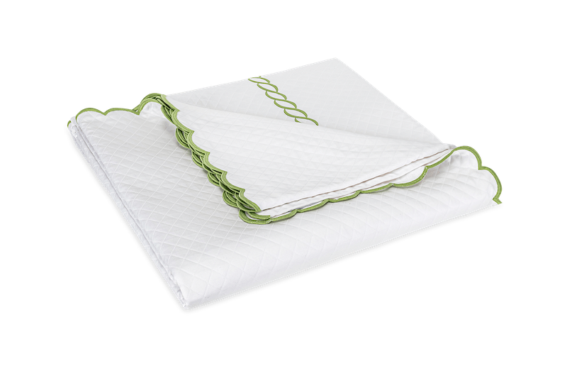 Matouk Classic Chain Scallop Matelasse Spring Green