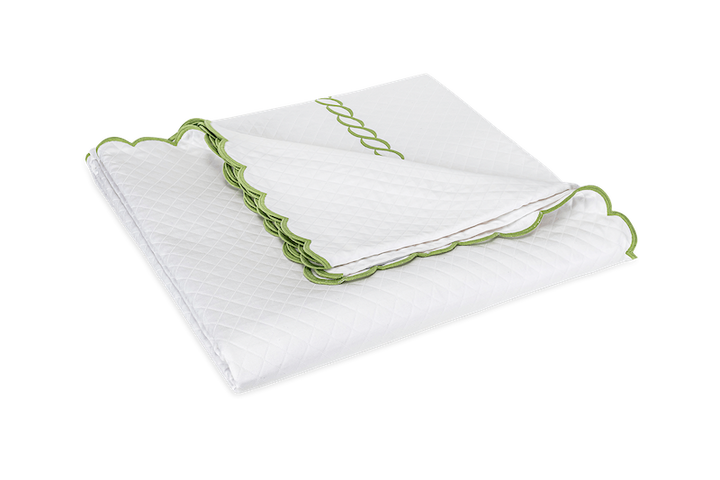 Matouk Classic Chain Scallop Matelasse Spring Green