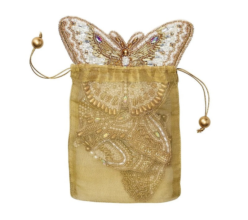 Papillon Coasters in Ivory & Gold