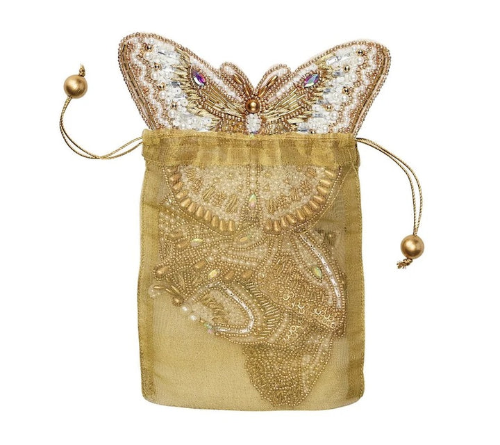 Papillon Coasters in Ivory & Gold