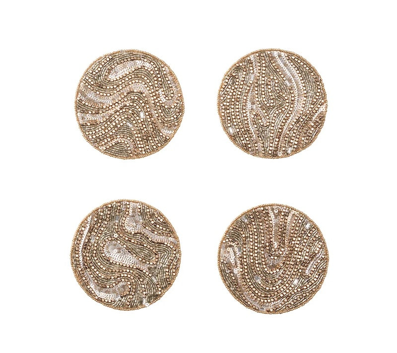 Luster Drink Coasters in Gold & Silver