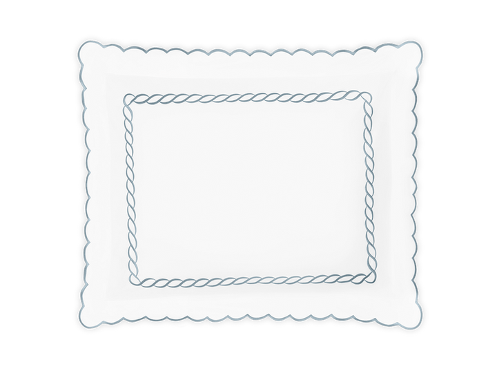 Matouk Classic Chain Scallop Hazy Blue