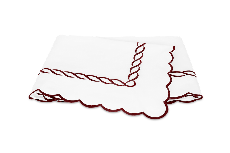 Matouk Classic Chain Scallop Red