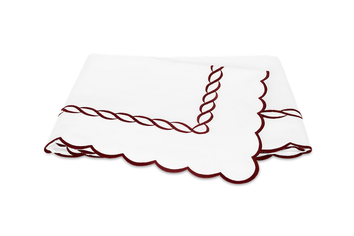 Matouk Classic Chain Scallop Red