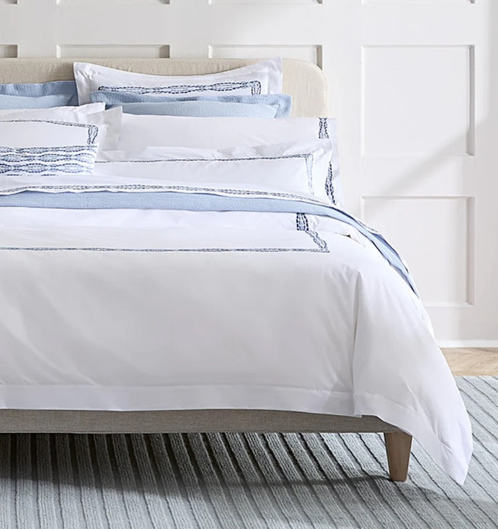 Cobblestones Decorative Pillows in White and Sea