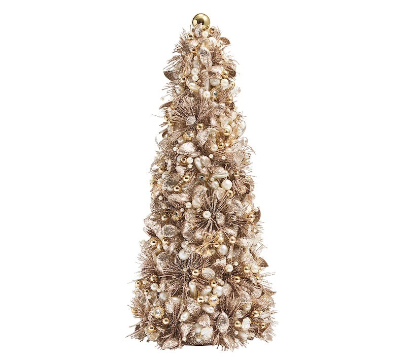 Gilded Spray Xmas Tree in Gold & Crystal