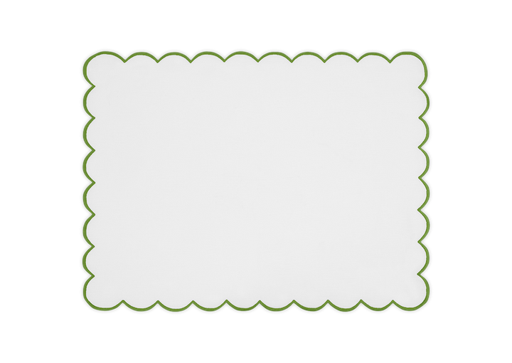 Matouk Dakota Table Linens White/Grass