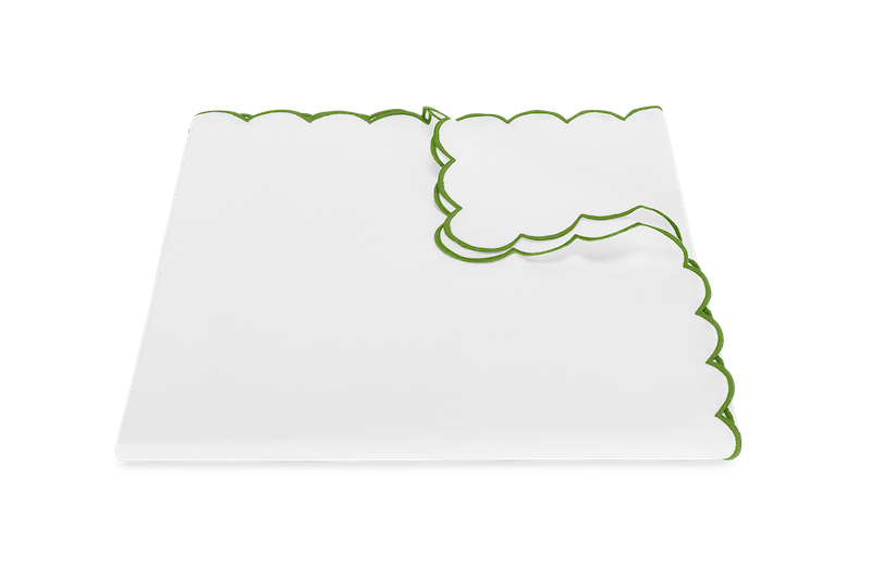 Matouk Dakota Table Linens White/Grass