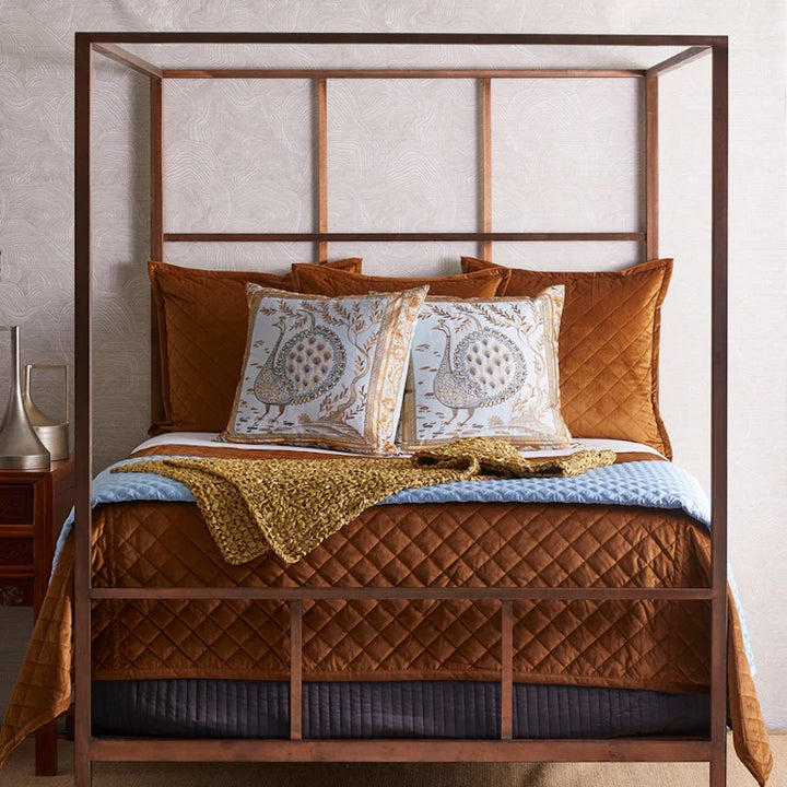 Velvet Coverlet Set in Amber
