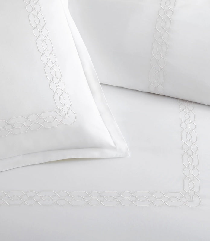 Filigree Embroidered Duvet Set White