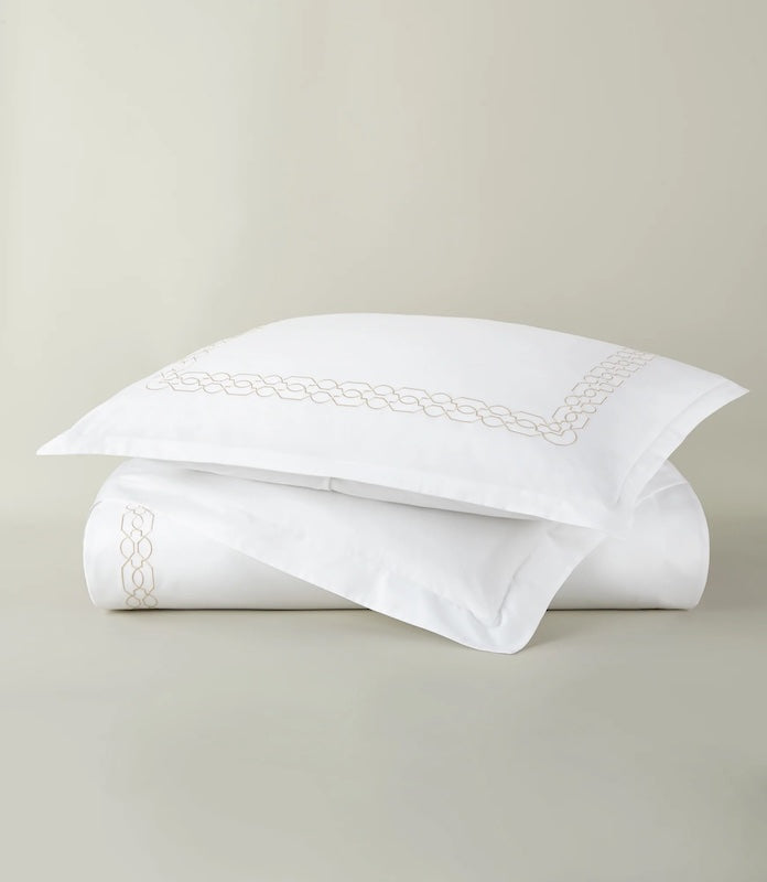 Filigree Embroidered Duvet Set Linen