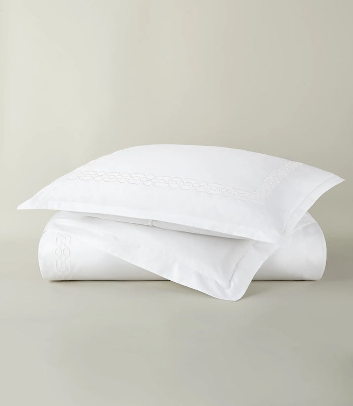 Filigree Embroidered Duvet Set White