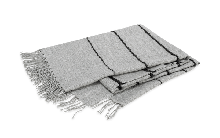 Matouk Amelia Stripe Throw Pearl