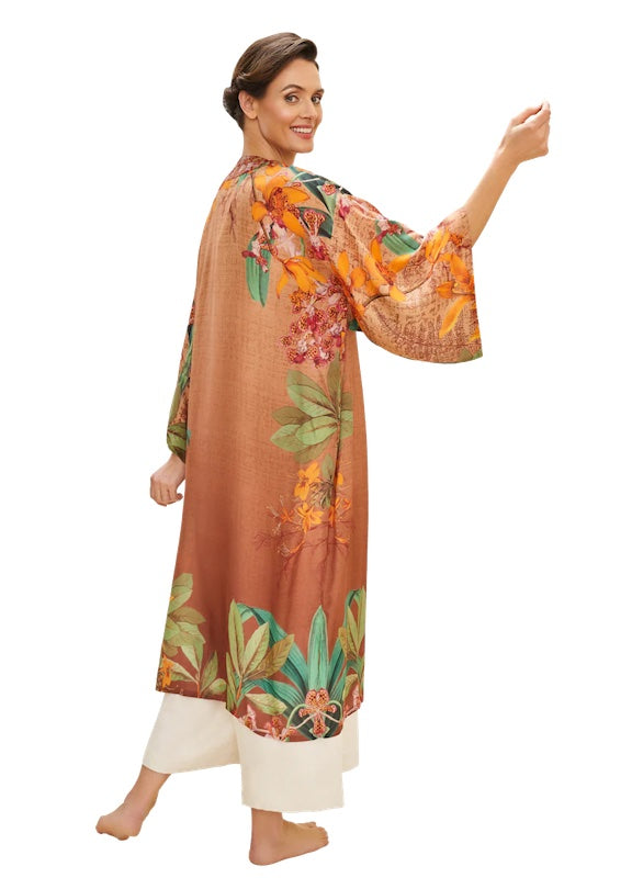 Botany Bliss Kimono Gown in Taupe