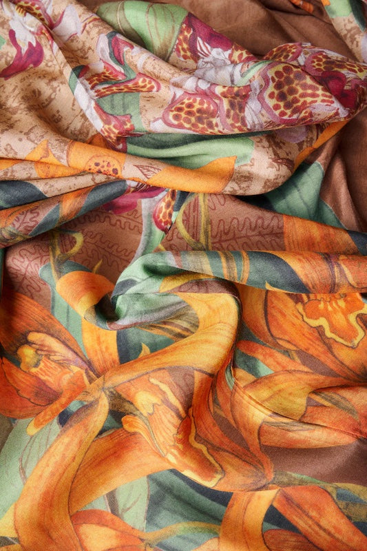 Botany Bliss Kimono Gown in Taupe