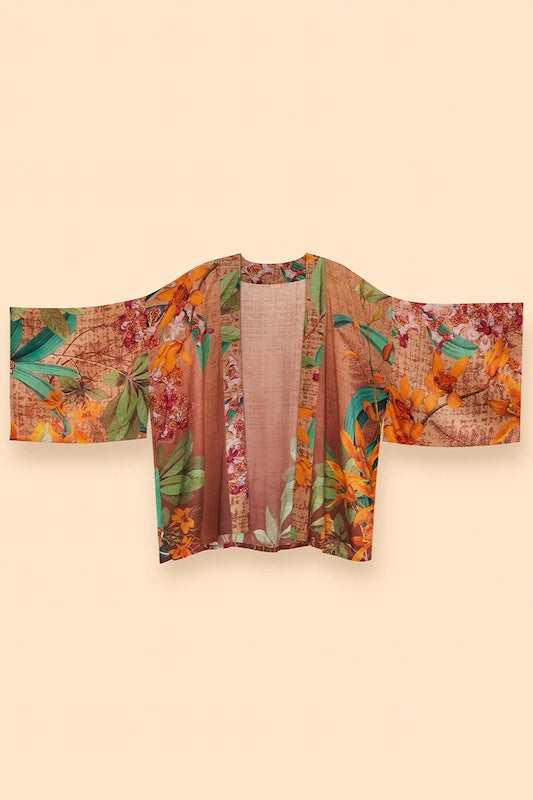 Botany Bliss Kimono Jacket in Taupe