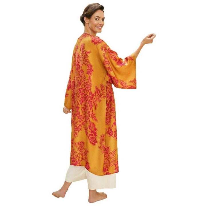 Mustard Tapestry Kimono Gown