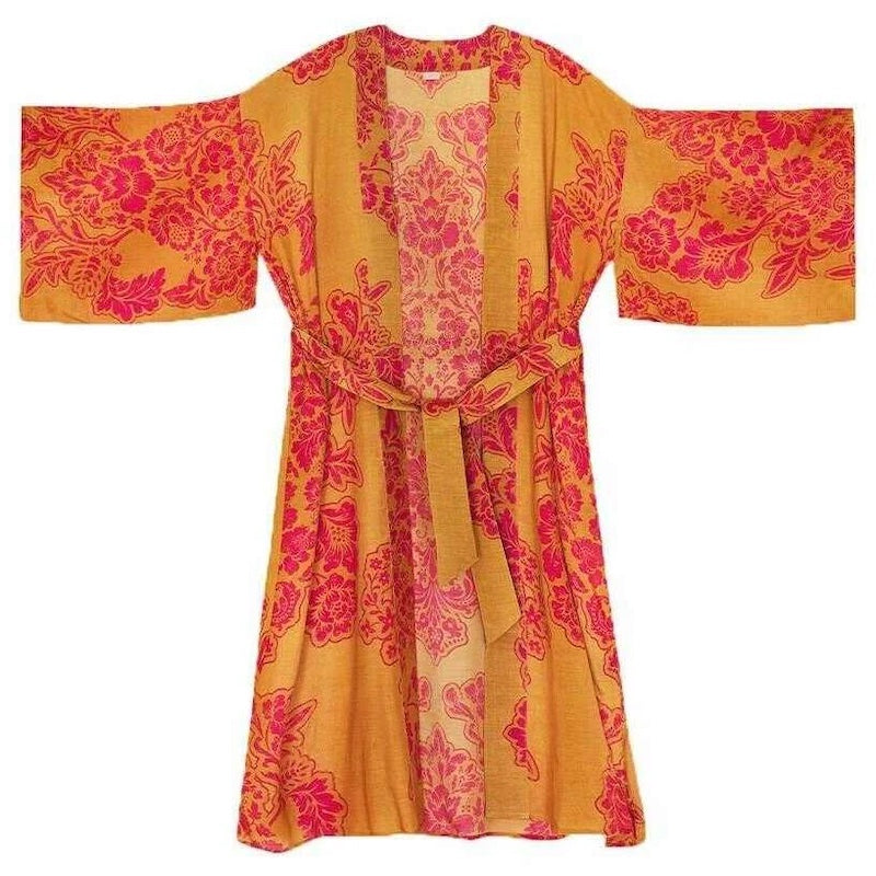Mustard Tapestry Kimono Gown