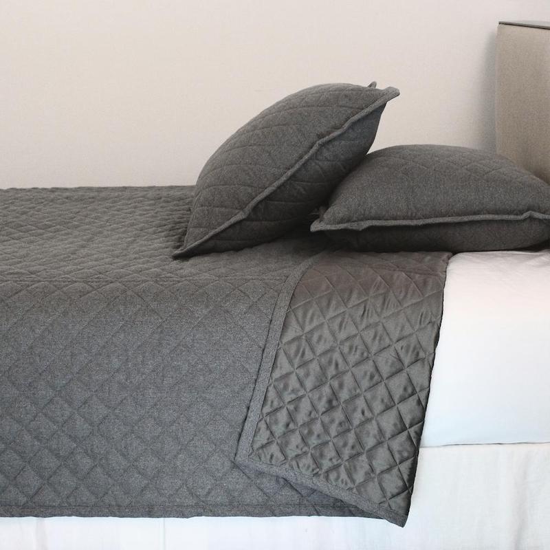 Flannel Grey Coverlet Set