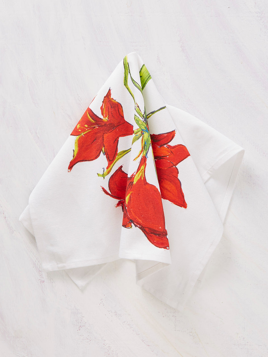 Amaryllis Red Tea Towel