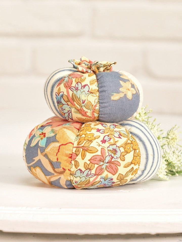 Sunwashed Patchwork Pumpkin Pin Cushion