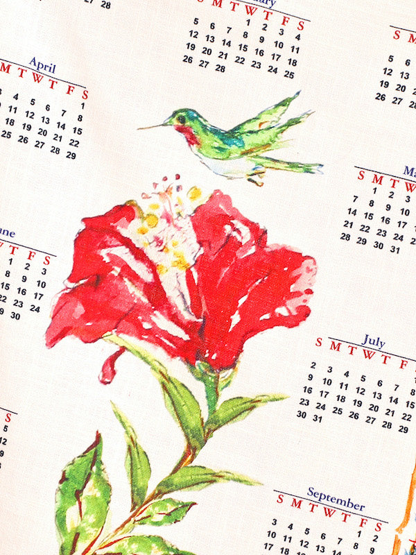 2023 Hummingbird Calendar Tea Towel