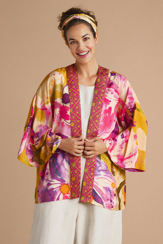 Mustard Orchid Kimono Jacket