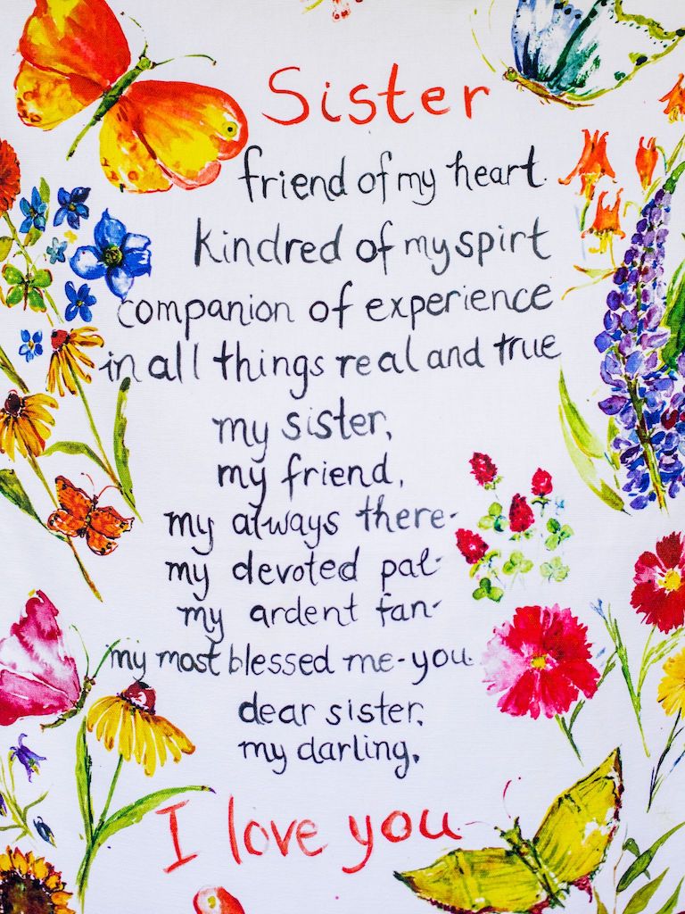 Sister Poem Tea Towel