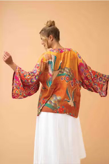 Golden Cranes Kimono Jacket